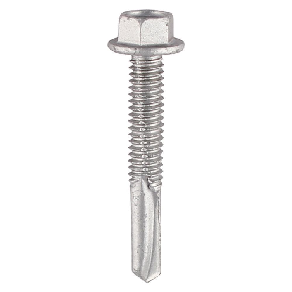 Timco H80B Metal Construction Heavy Section Screws - Hex - Self-Drilling - Exterior - Silver Organic 5.5 X 80 Box 100