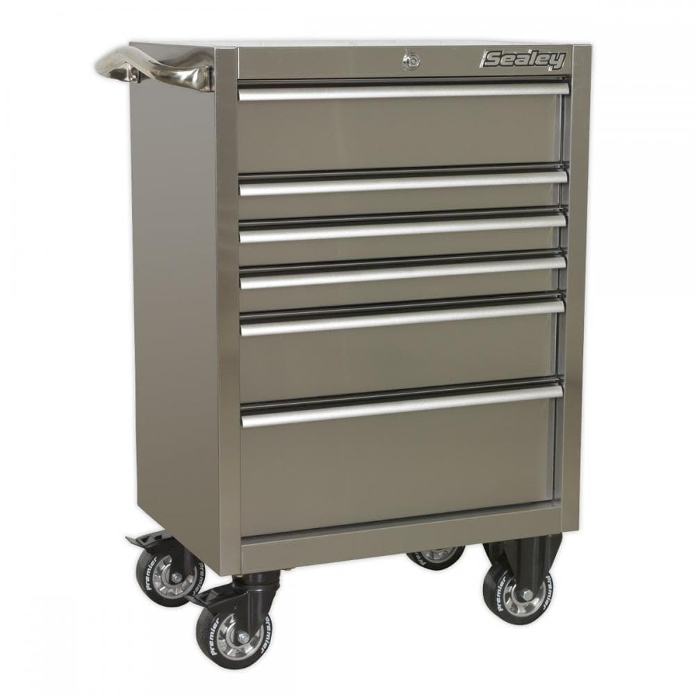 Sealey PTB67506SS Rollcab 6 Drawer 675Mm Stainless Steel Heavy-Duty