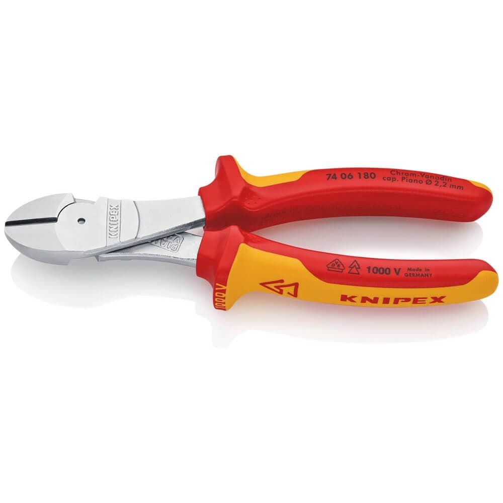 Knipex 74 06 180 Sb Vde Insulated High Leverage Diagonal Cutter 180 Mm Pk 1 26784