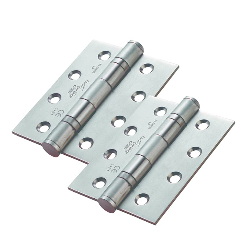 4FireDoors Ball Bearing Hinge Polished Stainless Steel 102mm x 76mm x 3mm FD130 pack of 3