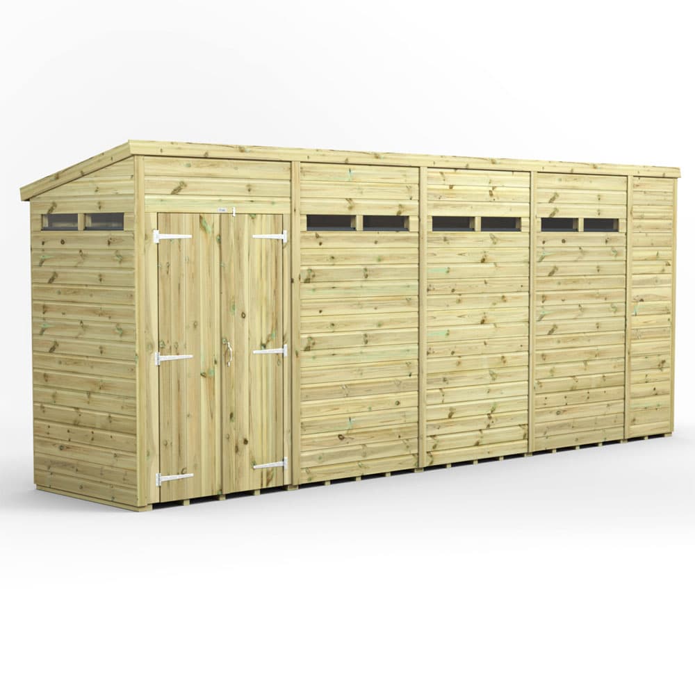 Powersheds 18x4 Premium Powersheds Security Pent Double Doors