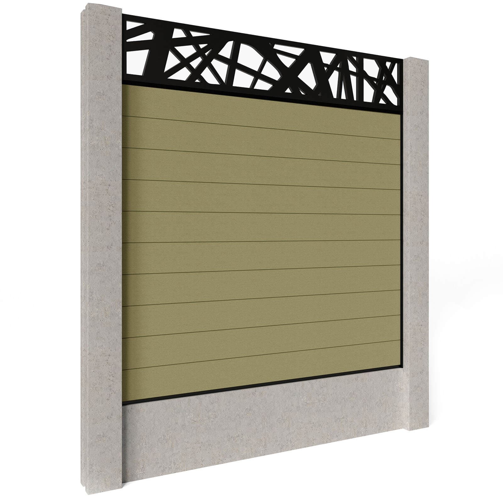 Composite Fence Panels - Savanna with Aluminium Railings (for concrete posts) 1.8m