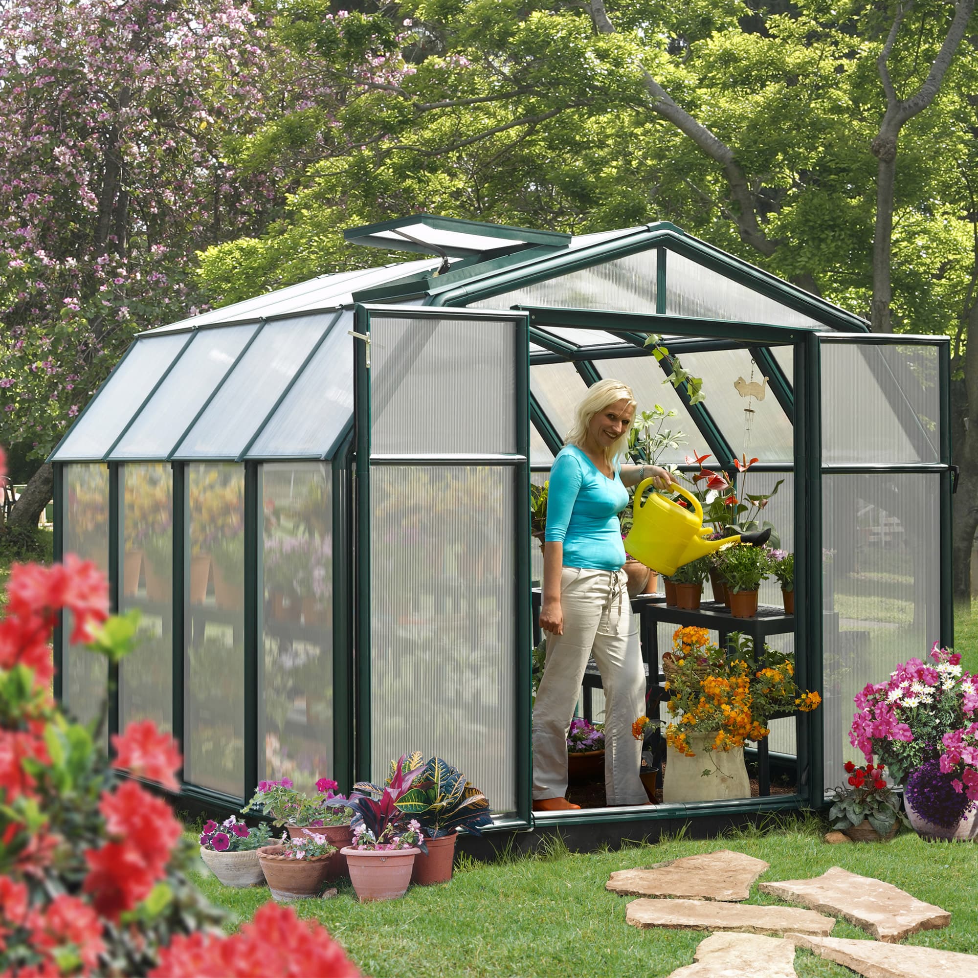 8â x 8â Palram Canopia Rion Hobby Gardener Green Greenhouse (2.4m x 2.4m)