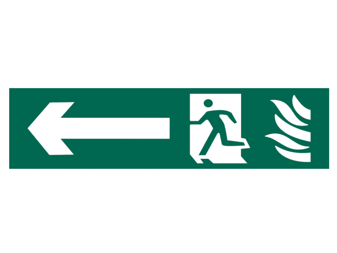 Scan Running Man Arrow Left - PVC Sign 200 x 50mm 5201