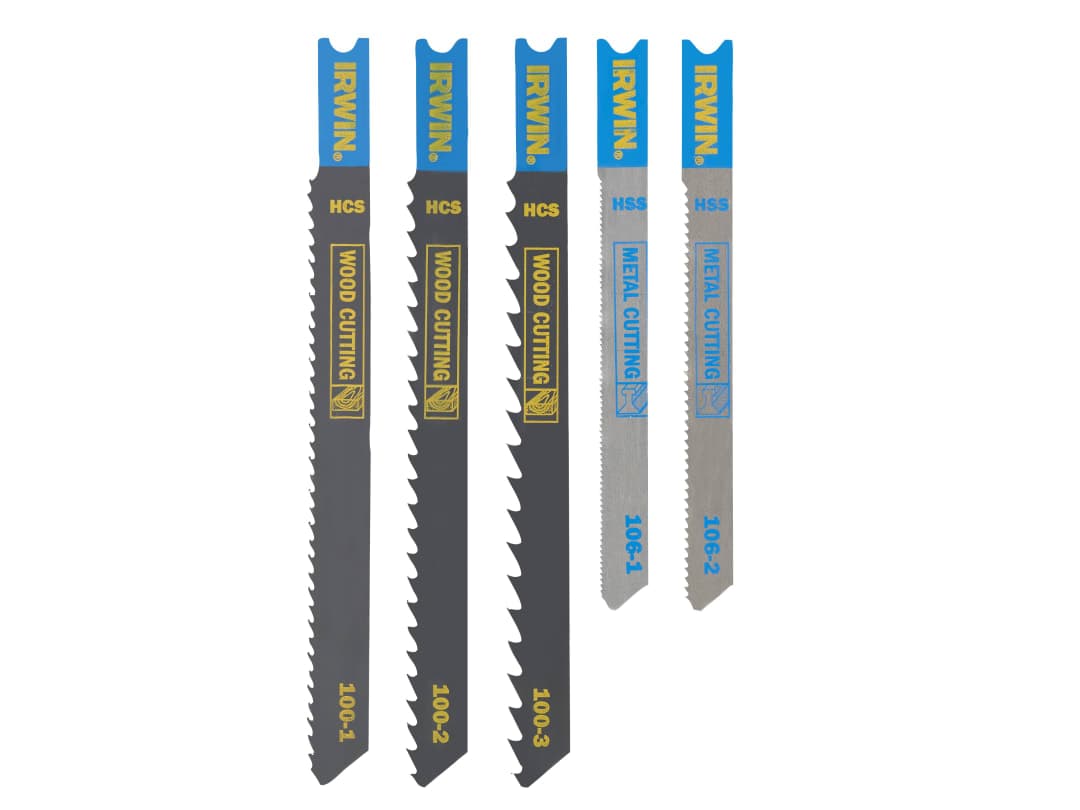 Irwin IRWIN® HCS/HSS U-Shank Jigsaw Blade Set, 5 Piece IW1014502