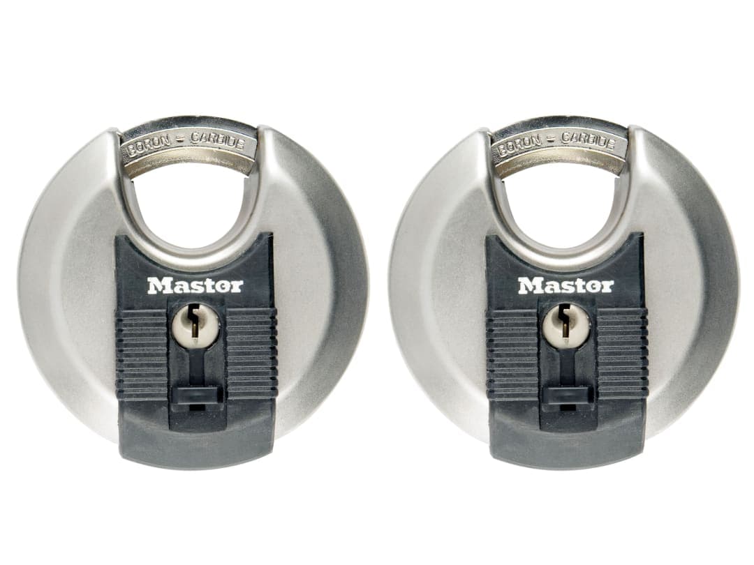 Master Lock Excell™ Stainless Steel Discus 70mm Padlock Keyed Alike x 2 M40EURT