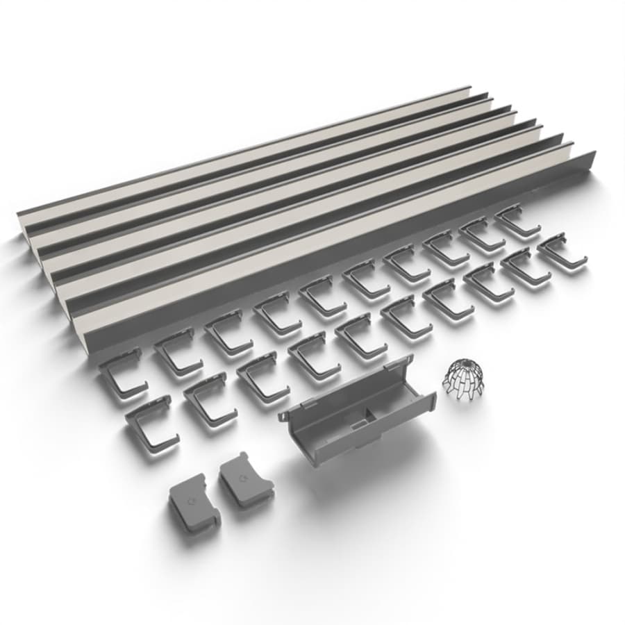 Galeco Square Industrial PVC Gutter Kit Galeco Grey - 135mm