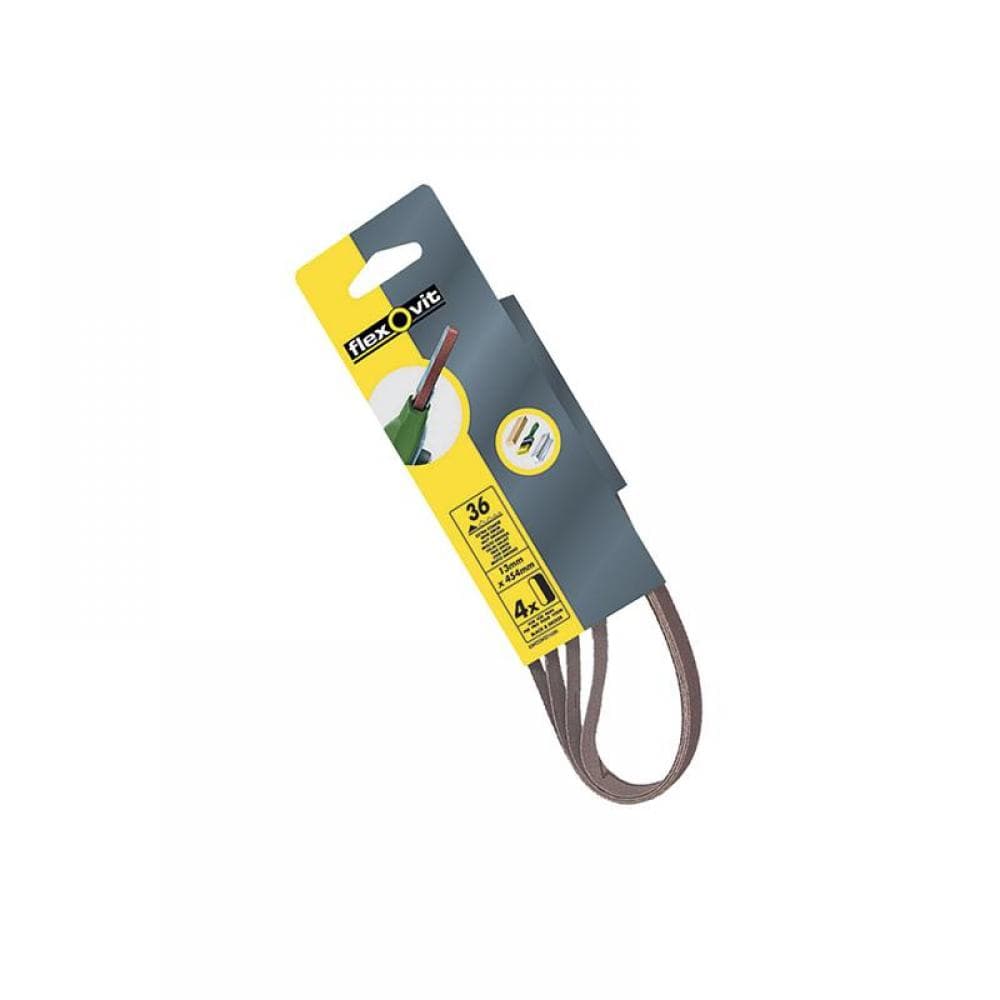 Flexovit 63642526438 Powerfile Sanding Belt 454Mm X 13Mm Coarse 50G (Pack 4)