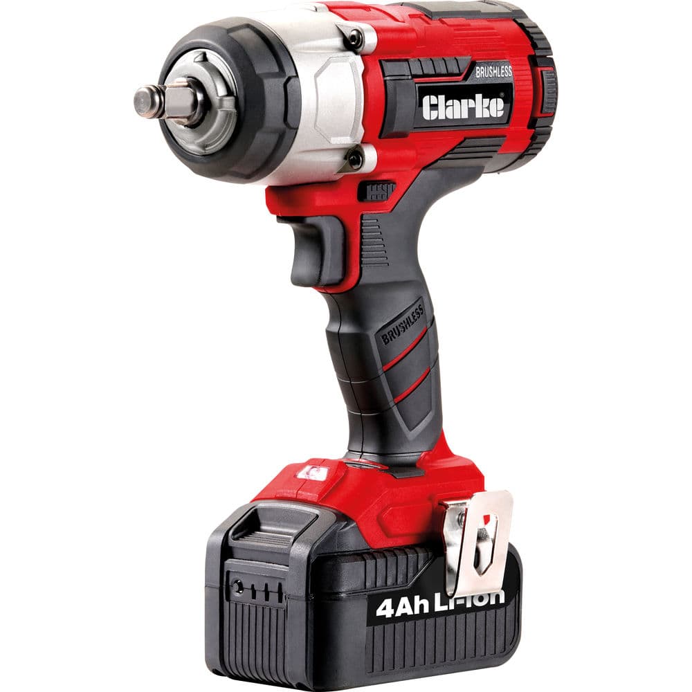 Clarke CIR184LIP 18V 400Nm 1/2 Drive Impact Wrench With 2 x 4Ah Batteries & Charger"