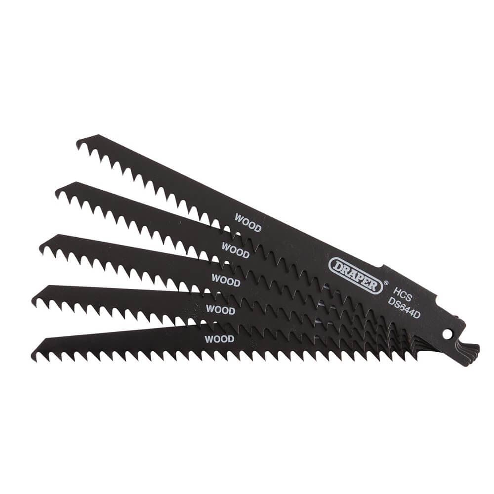 Draper 43430 Reciprocating Saw Blades For Wood And Plastic Cutting 150Mm 6Tpi (Pack Of 5) each 5