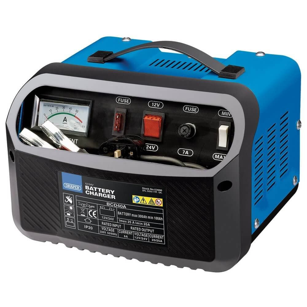 Draper 53000 12/24V Battery Charger 20 - 25A each 1