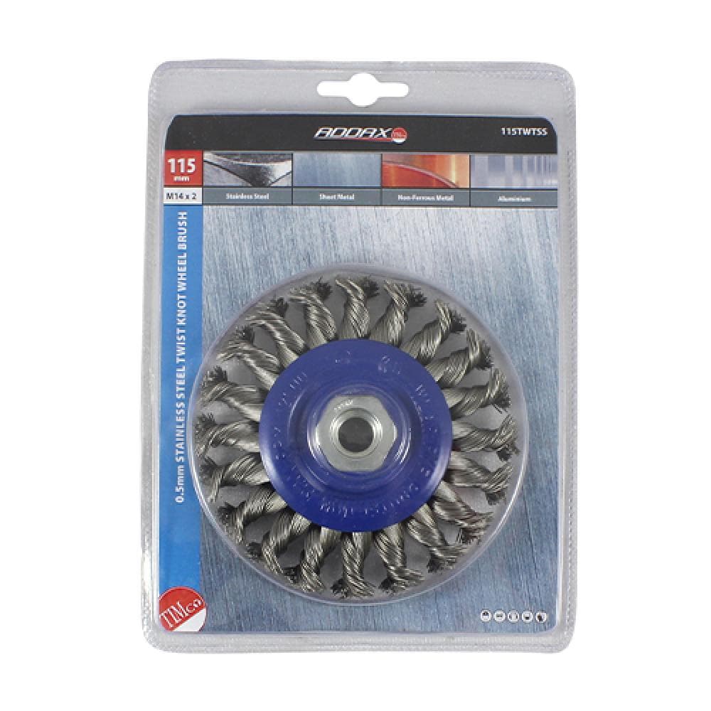 Timco 115TWTSS Angle Grinder Wheel Brush - Twisted Knot Stainless Steel 115Mm Blister Pack 1