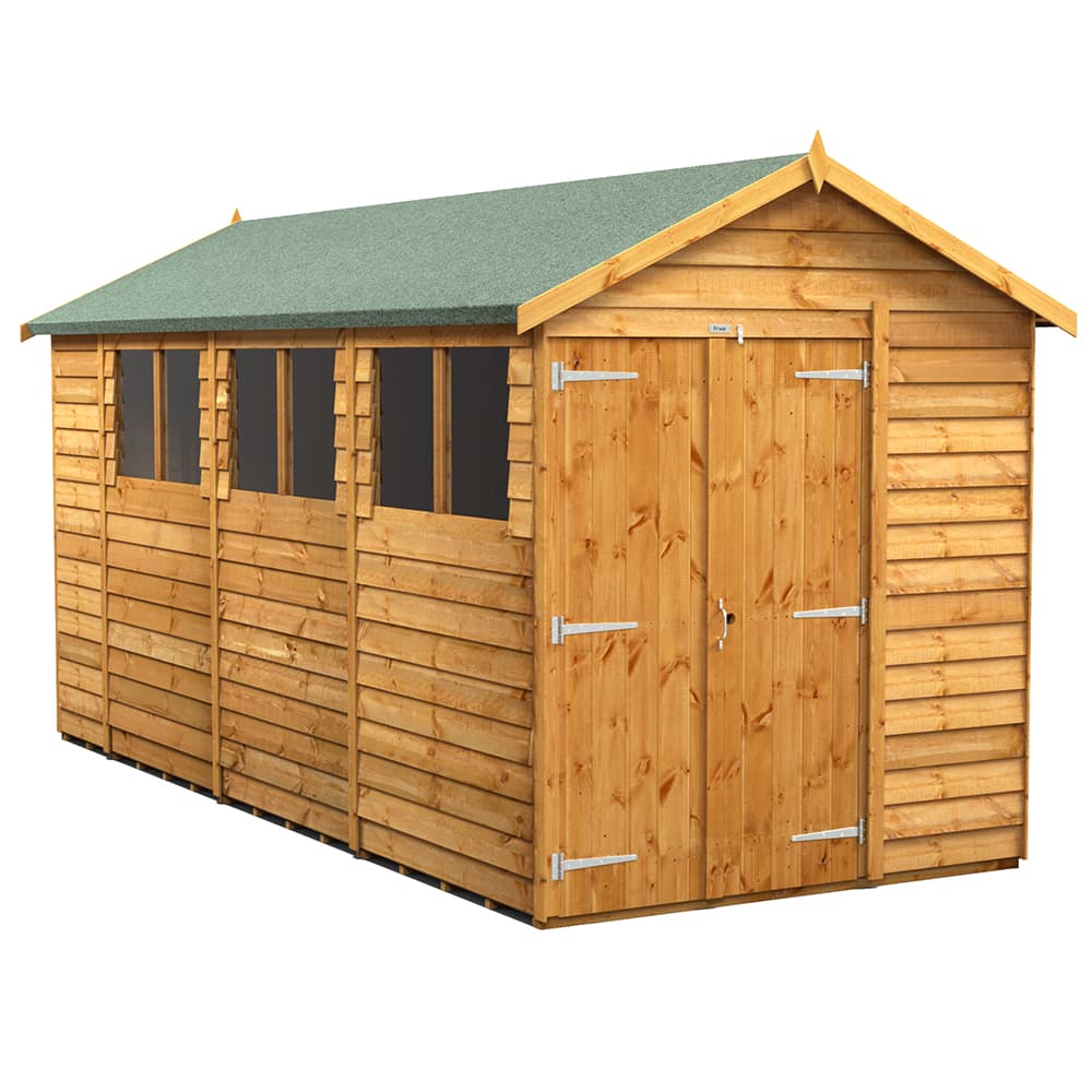 Powersheds 14 x 6 Power Overlap APEX, Double Doors