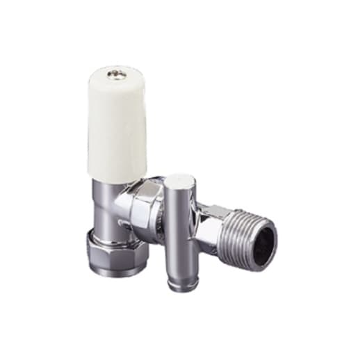 Py Terrier Pegler Angled Rad Valve 1/2inCH x 15mm Chrome Drain Off Lock Shield