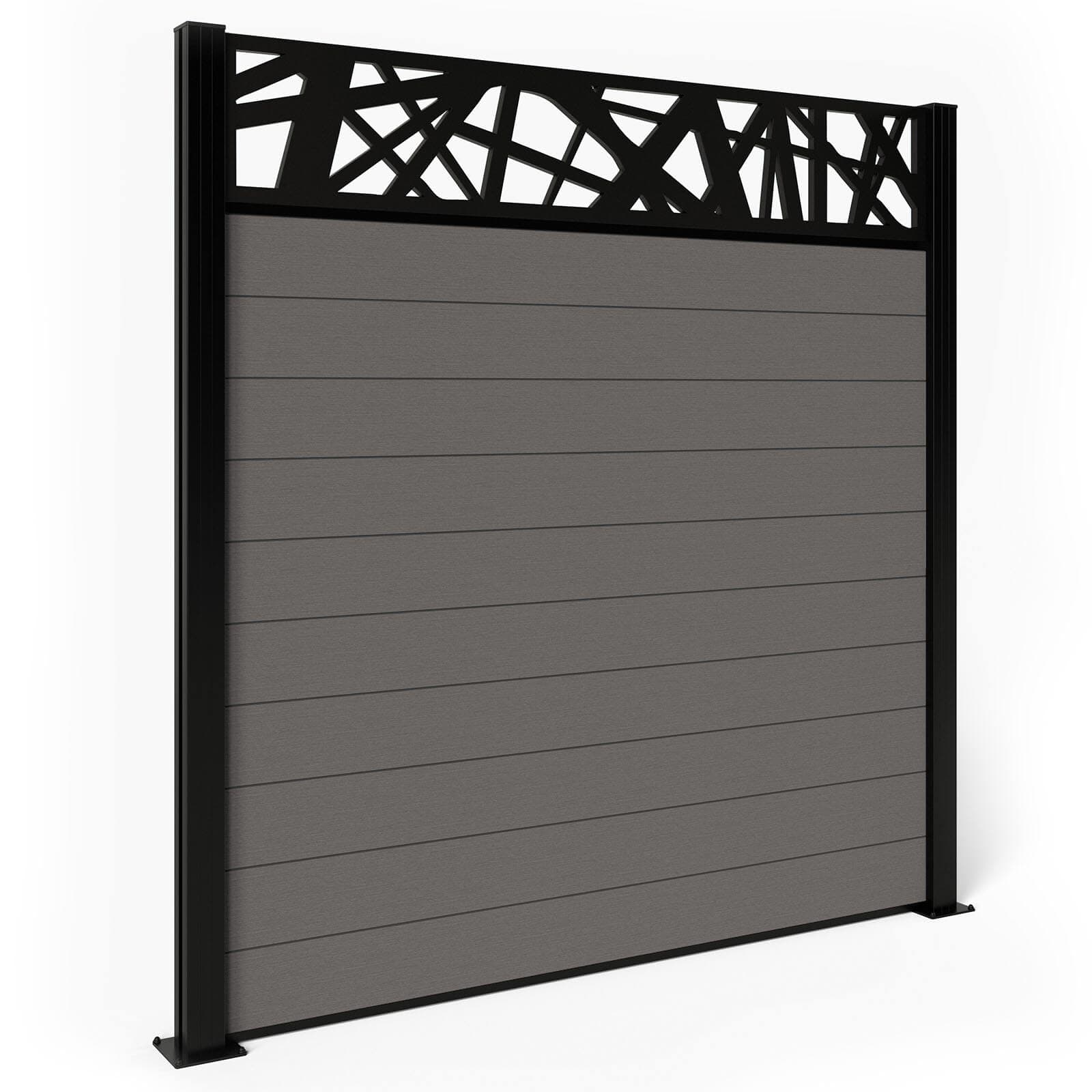 Composite Fence Panels - Ash with Aluminium Posts 1.8m