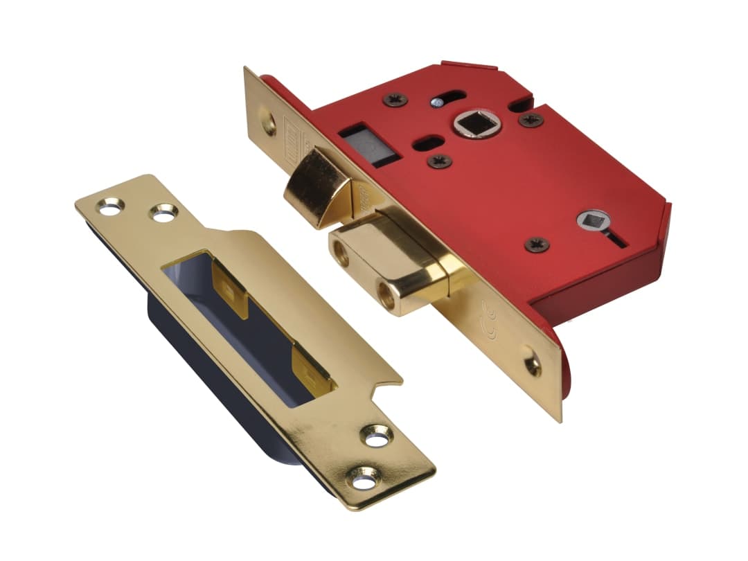 UNION StrongBOLT 22WCS Mortice Bathroom Lock Polished Brass 81mm 3in Visi Y22WCS-PB-3.0
