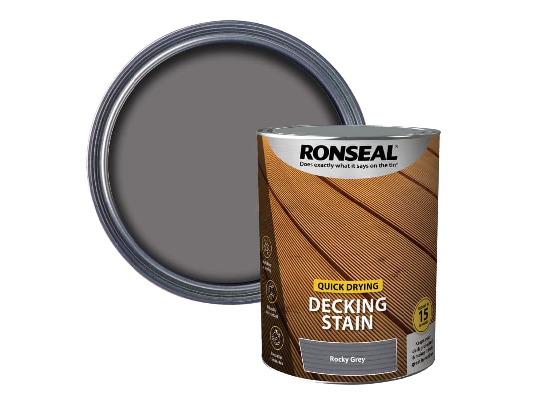 Ronseal Quick Drying Decking Stain Rocky Grey 5 litre 39085