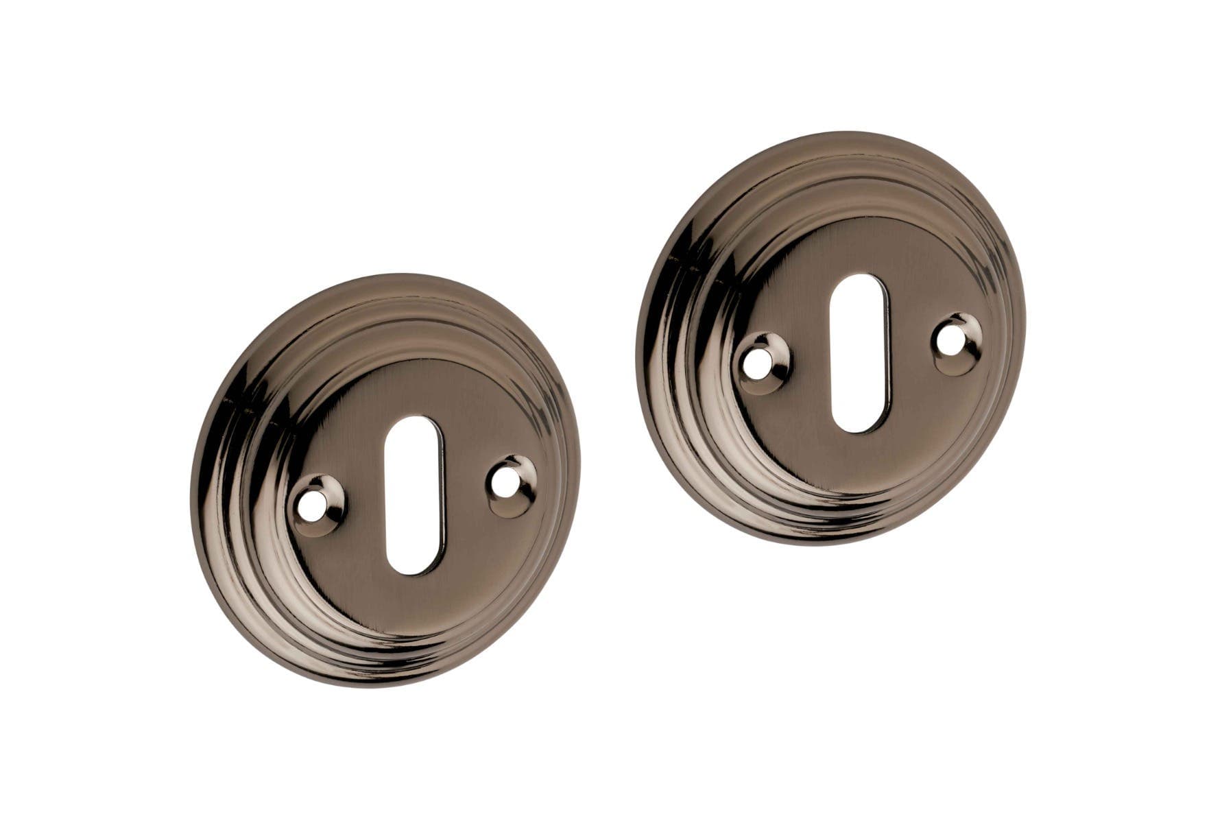 Keyhole Escutcheon Ringed Design - Black Nickel - Hardware Solutions