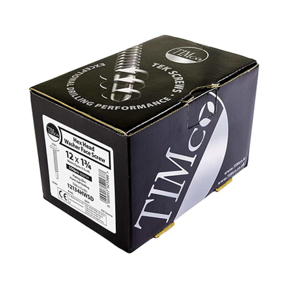 Timco 00812HWSD Metal Construction Light Section Screws - Hex - Self-Drilling - Zinc 8 X 1/2