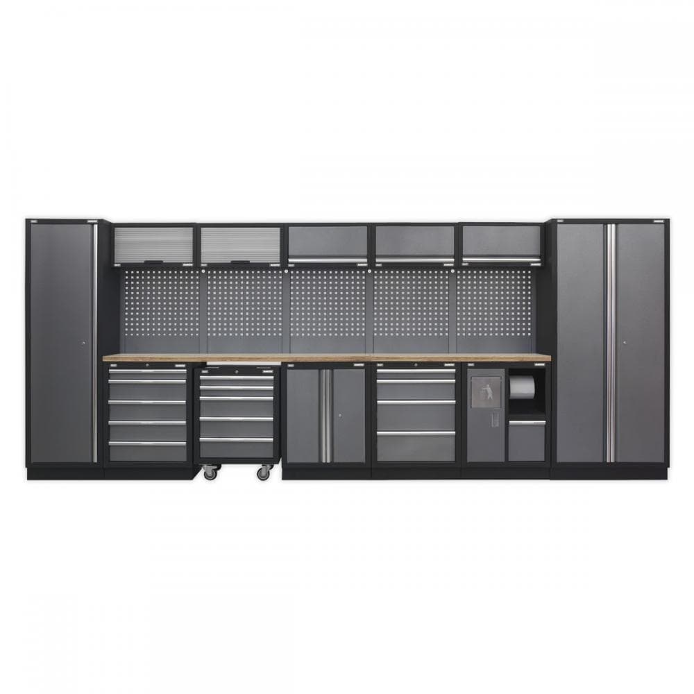 Sealey APMSSTACK01W Superline Pro® 4.9M Storage System - Wood Worktop