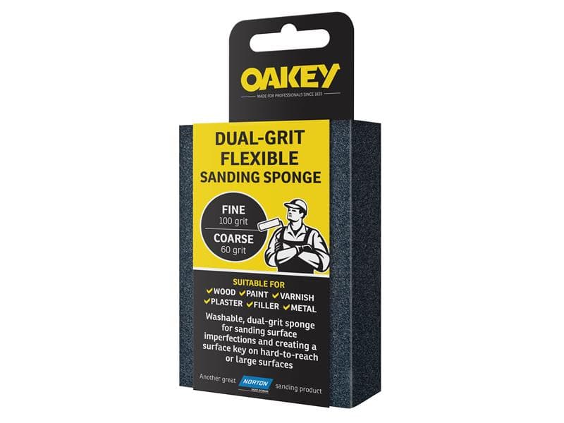 Oakey 63642558593 Dual-Grit Flexible Sanding Sponge Fine/Coarse