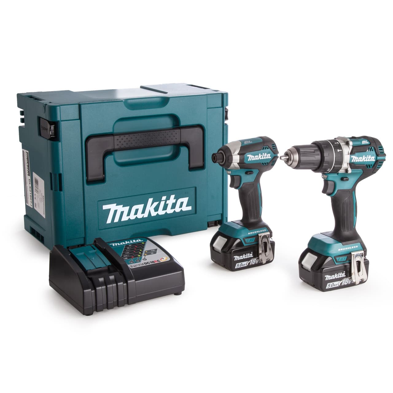Makita Dlx2180Tj 18V Brushless Combi Drill & Impact Driver Twin Pack (2 X 5.0Ah Batteries)