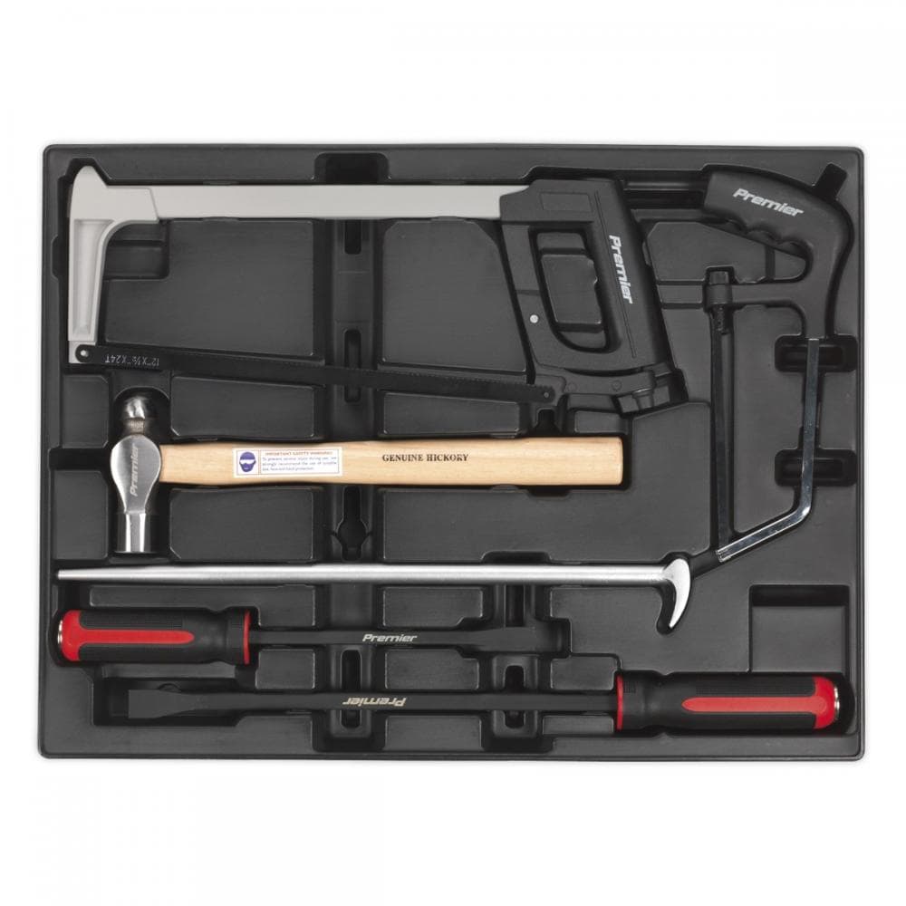 Sealey TBT30 Tool Tray With Pry Bar Hammer & Hacksaw Set 6Pc