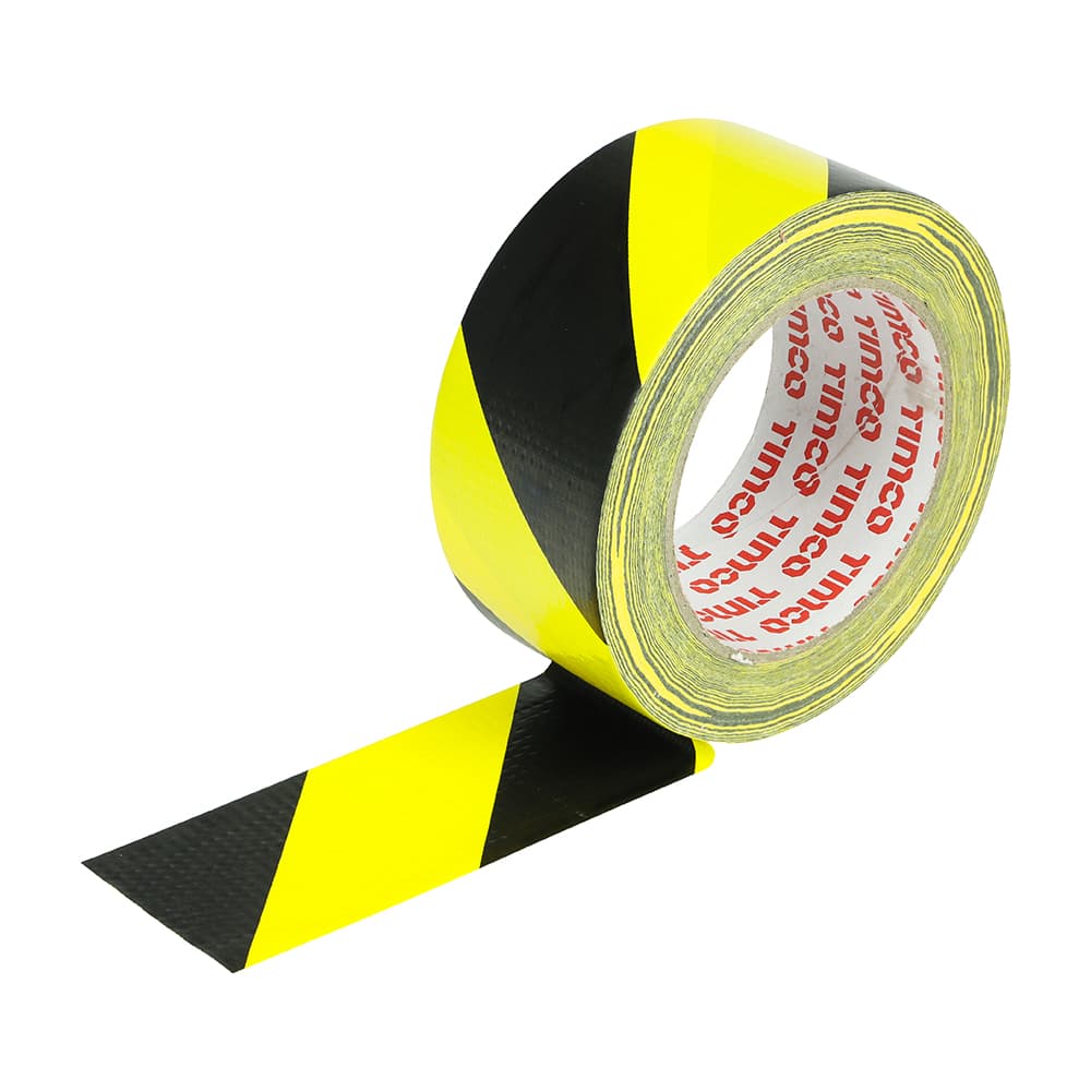 Timco CTHAZYB Hazard Warning Cloth Tape - Yellow And Black 33M X 50Mm Roll 1
