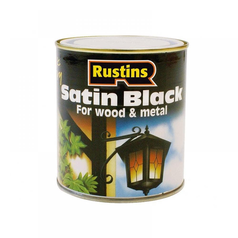 Rustins SATB2500 Satin Black Paint Quick Drying 2.5 Litre