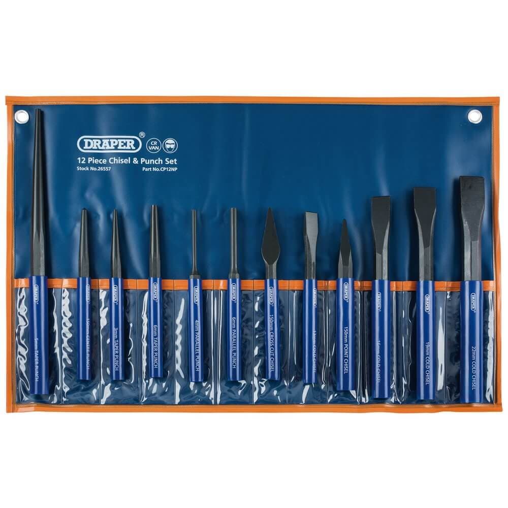Draper 26557 Cold Chisel And Punch Set (12 Piece) per set