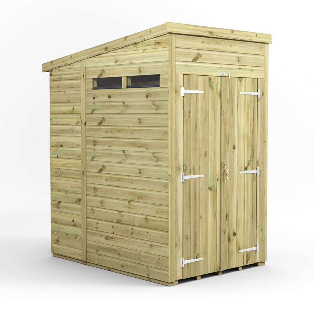 Powersheds 4x6 Premium Powersheds Security Pent Double Doors