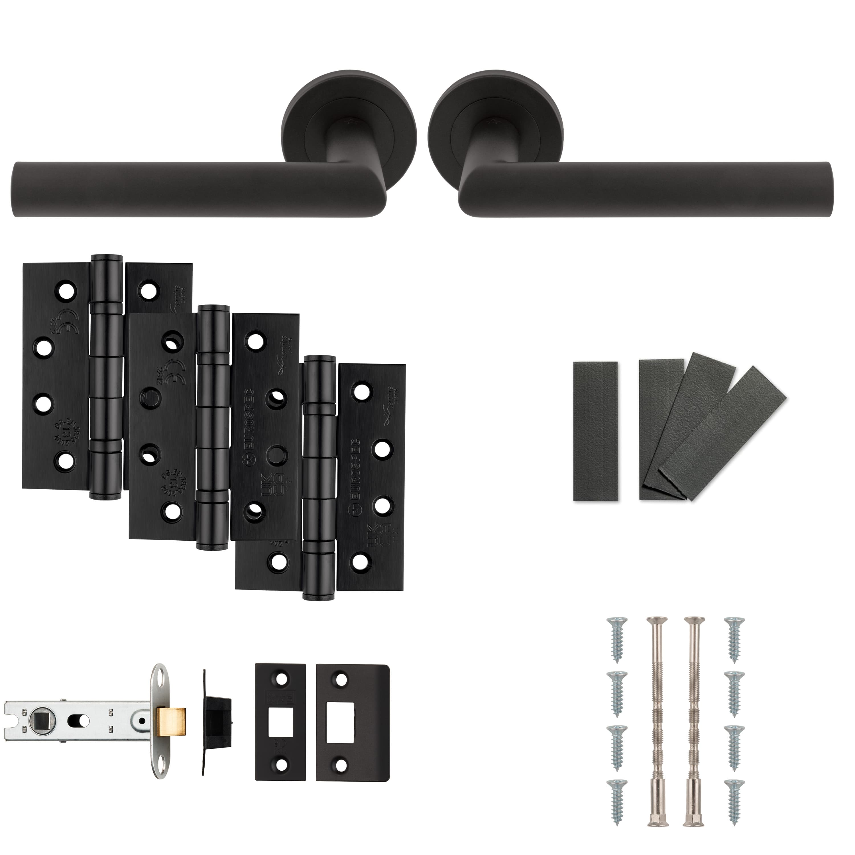 Carlisle Brass Treviri Lever Fire Door Pack Matt Black - Matt Black