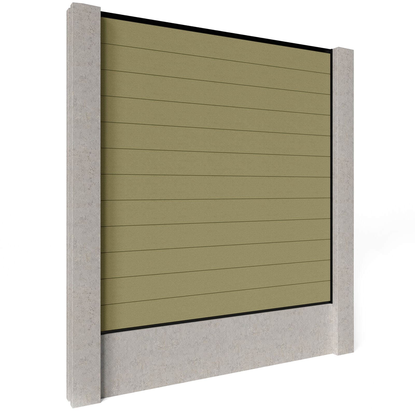 Composite Fence Panels - Savanna with Aluminium Railings (for concrete posts) 1.8m