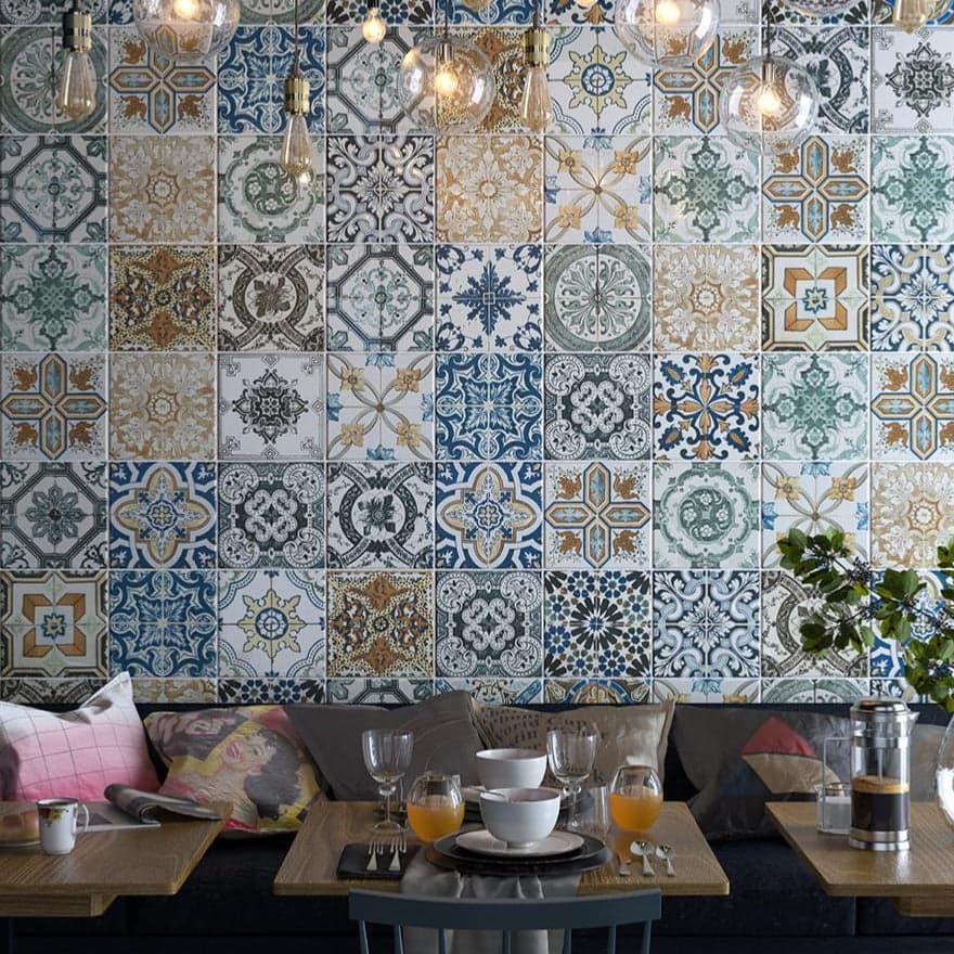 Morocco Multi Colour Pattern Tile 20x20cm
