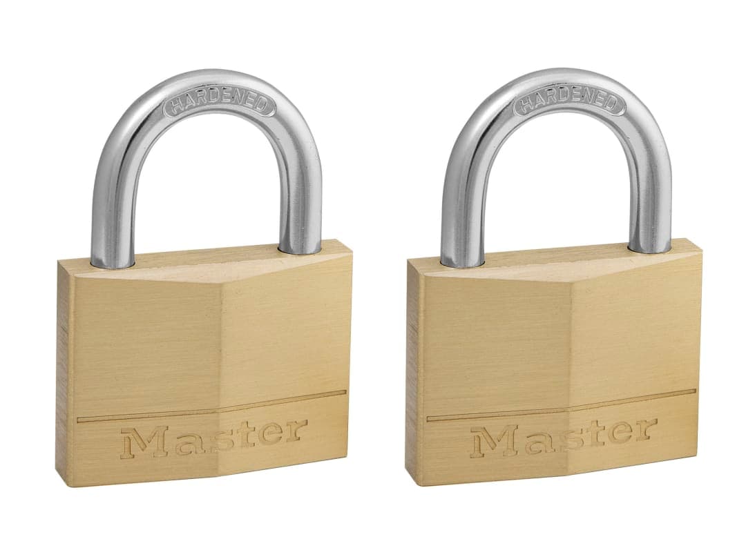 Master Lock Solid Brass 50mm Padlock 5-Pin - Keyed Alike x 2 150EURT