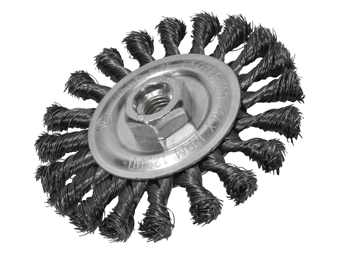 Faithfull Circular Wire Brush 115 x 12mm M14x2 Bore, 0.35mm Wire FAIWBCT115