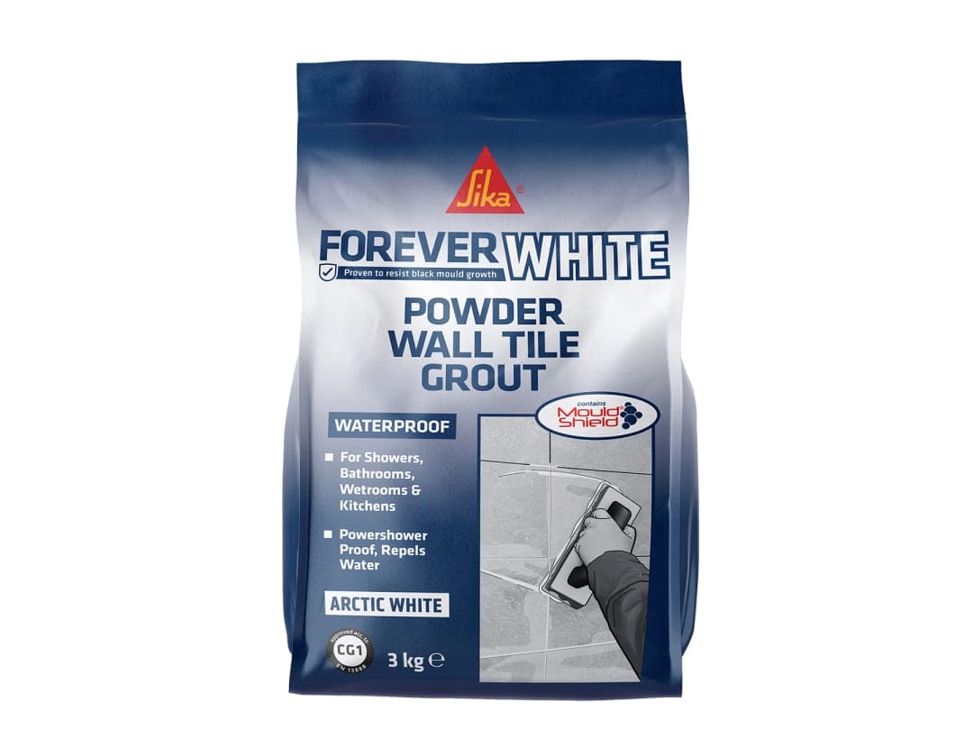 Everbuild Sika Forever White Powder Wall Tile Grout 3kg 852167