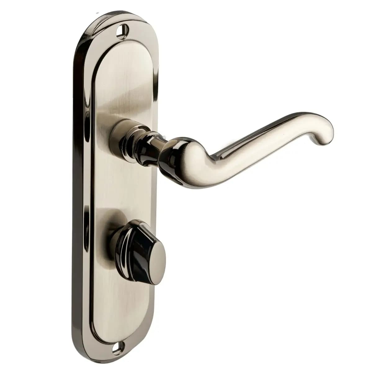 Turnberry Ornate Lever Thumb Lock Door Handle - Dual Tone Satin & Black - Pair - Designer Levers