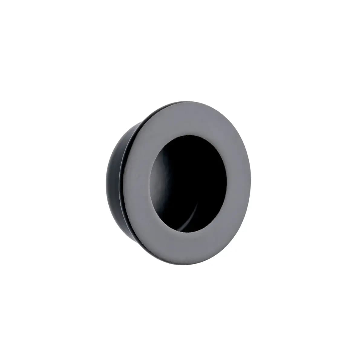 Round Pocket / Sliding Door Flush Handle - 30mm - Black - Hardware Solutions