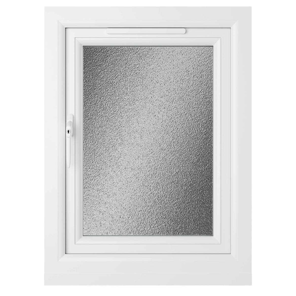uPVC White Triple Glazed Window - Left Handed - Side Hung - Obscure Glass - 610 x 820mm
