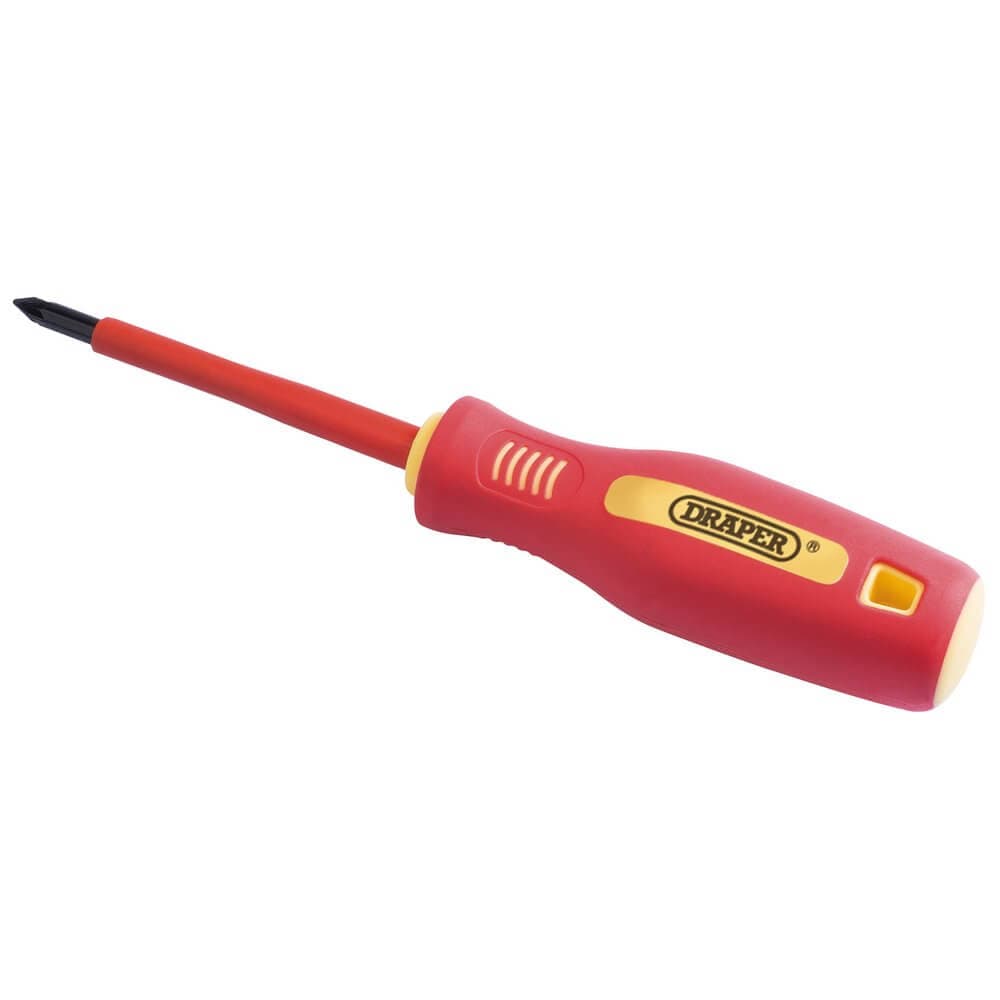 Draper 46531 Fully Insulated Soft Grip Cross Slot Screwdriver No.1 X 80Mm (Sold Loose) each