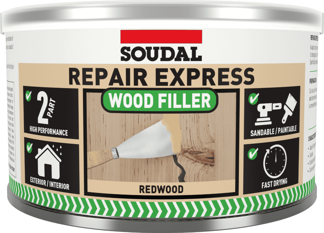 Soudal Repair Express Wood 2 Part Hp Filler Redwood 500Gm 167238