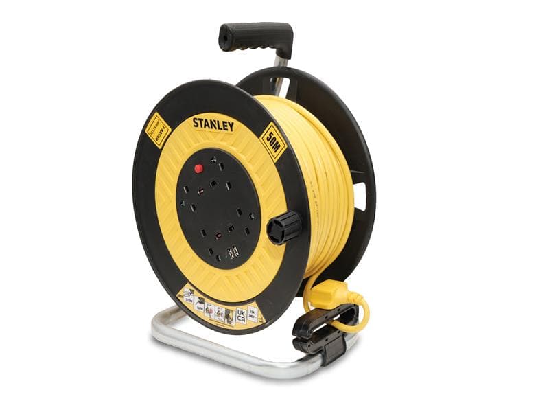 Stanley® Electrical SXECGL2OHXE Open Drum Cable Reel 240V 13A 4-Socket + 2 Usb 50M