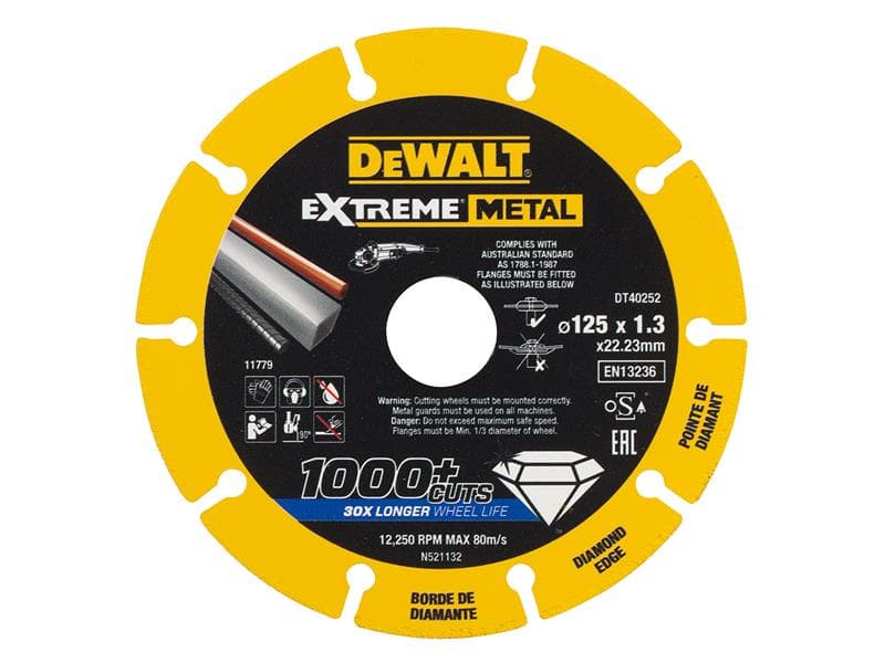 Dewalt Power Tools DT40252-QZ Dt40252 Extreme Diamond Metal Cutting Disc 125 X 22.23 X 1.3Mm