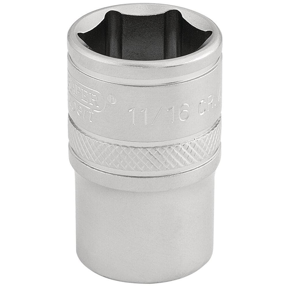 Draper Expert 16630 6 Point Imperial Socket 1/2in Sq. Dr. 11/16in each