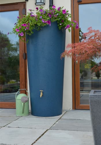 Large 380L Garden Planter Water Butt Bluestone with Tap Kit & Diverter Blue