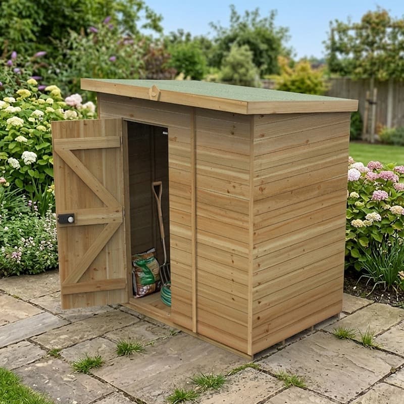 6' x 4' Forest Timberdale 25yr Guarantee Tongue & Groove Pressure Treated Windowless Pent Shed (1.95m x 1.38m)