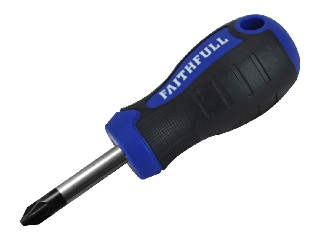 Faithfull Soft Grip Stubby Screwdriver Pozidriv Tip PZ2 x 38mm FAISDPZ2S