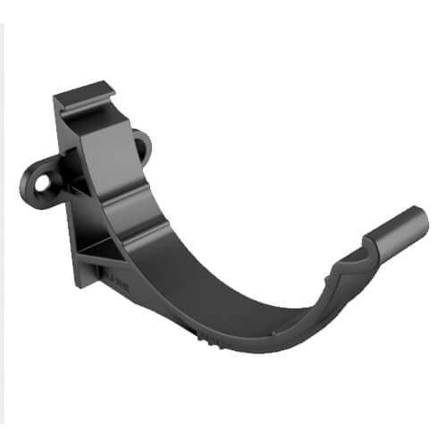 Aluminium Beaded Half Round Gutter Fascia Bracket - 125mm PPC Finish Black (9005 Matt)