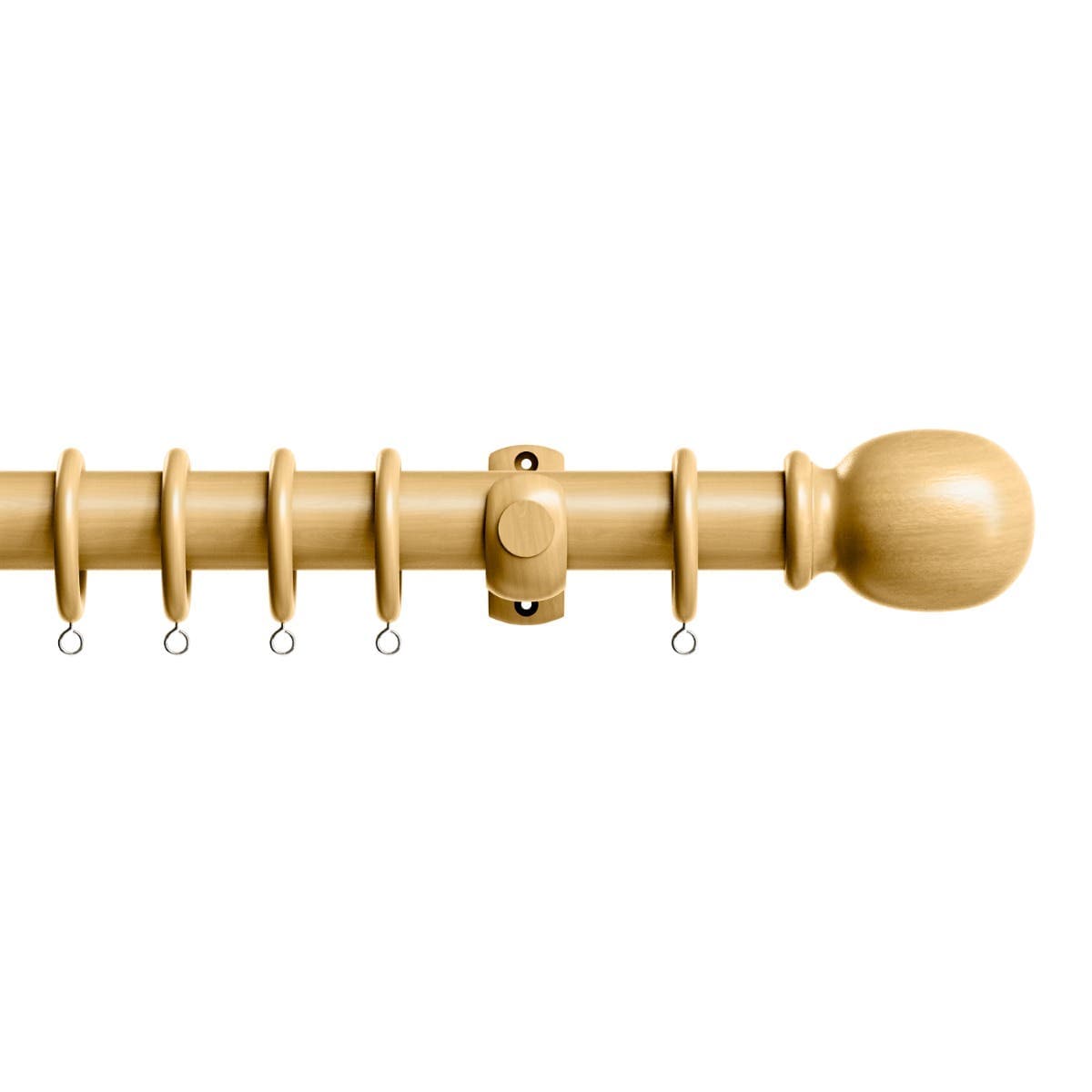 Victory Wood Fixed Curtain Pole - 28mm Eyelet - 1500mm - Light Ash - Cuttable to Size